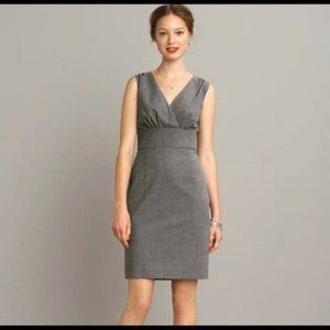 BANANA REPUBLIC Grey Wool V-Neck Work Dress